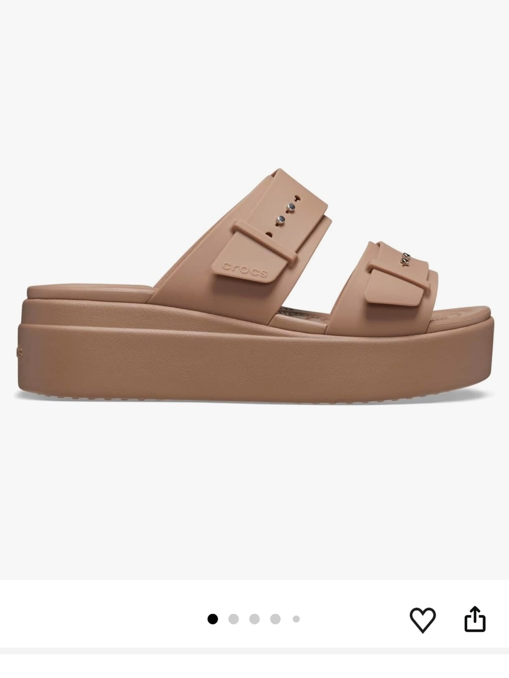 CROCS Brooklyn Buckle Latte Low Wedges
